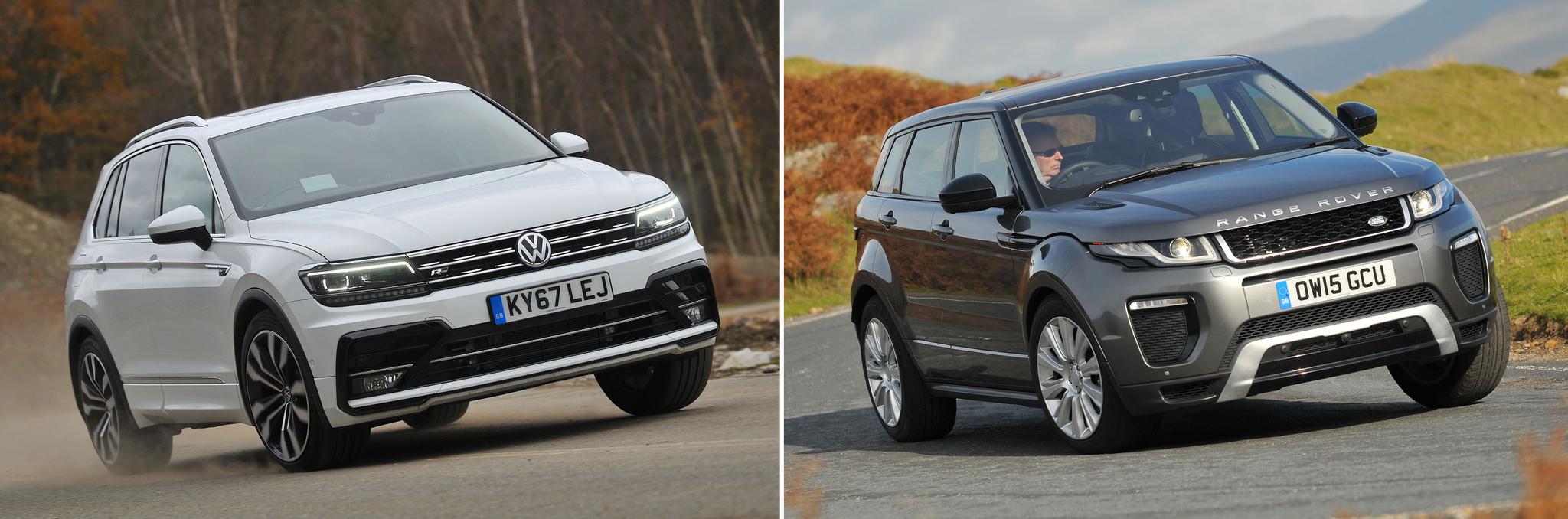 New Volkswagen Tiguan vs used Range Rover Evoque: which is best? New Volkswagen Tiguan vs used Range Rover Evoque: which is best?